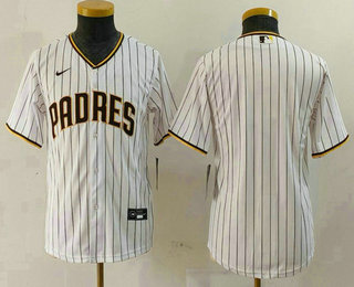 Youth San Diego Padres Blank White 2023 Cool Base Stitched Jersey