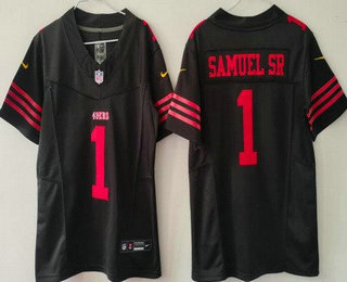 Youth San Francisco 49ers #1 Deebo Samuel Sr Limited Black FUSE Vapor Jersey