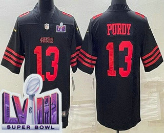 Youth San Francisco 49ers #13 Brock Purdy Limited Black LVIII Super Bowl Vapor Jersey