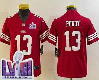 Youth San Francisco 49ers #13 Brock Purdy Limited Red LVIII Super Bowl Vapor Jersey