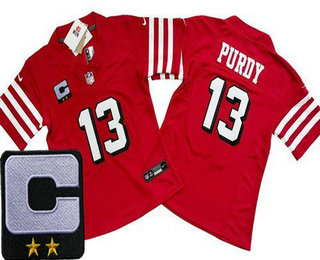 Youth San Francisco 49ers #13 Brock Purdy Limited Red Throwback 2024 C Patch FUSE Vapor Jersey