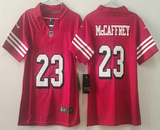 Youth San Francisco 49ers #23 Christian McCaffrey Red 2023 Color Rush Vapor Limited Jersey
