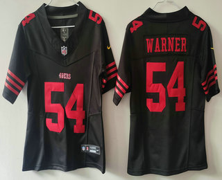 Youth San Francisco 49ers #54 Fred Warner Black 2024 FUSE Vapor Limited Stitched Jersey