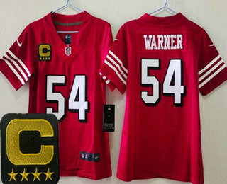 Youth San Francisco 49ers #54 Fred Warner Limited Red Throwback C Patch Vapor Jersey