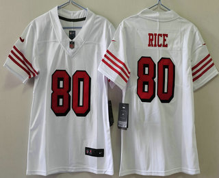 Youth San Francisco 49ers #80 Jerry Rice White 2023 Color Rush Vapor Limited Jersey