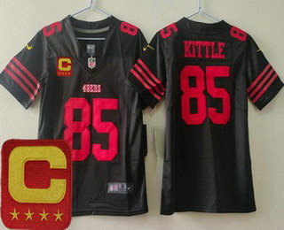 Youth San Francisco 49ers #85 George Kittle Limited Black C Patch Vapor Jersey