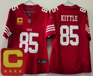 Youth San Francisco 49ers #85 George Kittle Limited Red C Patch FUSE Vapor Jersey