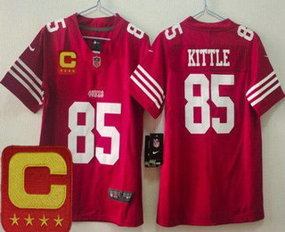 Youth San Francisco 49ers #85 George Kittle Limited Red C Patch Vapor Jersey