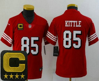 Youth San Francisco 49ers #85 George Kittle Limited Red Throwback C Patch Vapor Jersey