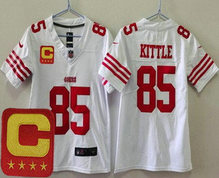 Youth San Francisco 49ers #85 George Kittle Limited White C Patch Vapor Jersey