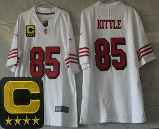 Youth San Francisco 49ers #85 George Kittle Limited White Throwback C Patch Vapor Jersey