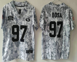 Youth San Francisco 49ers #97 Nick Bosa Arctic Camo 2024 FUSE Salute to Service Limited Stitched Jersey