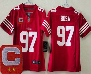 Youth San Francisco 49ers #97 Nick Bosa Limited Red C Patch Vapor Jersey