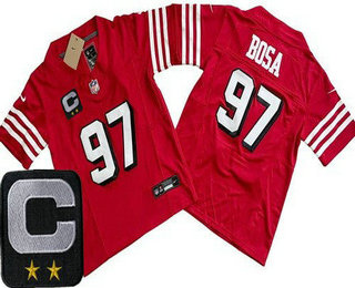 Youth San Francisco 49ers #97 Nick Bosa Limited Red Throwback C Patch FUSE Vapor Jersey