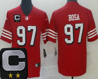 Youth San Francisco 49ers #97 Nick Bosa Limited Red Throwback C Patch Vapor Jersey