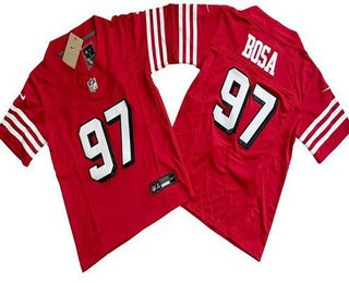 Youth San Francisco 49ers #97 Nick Bosa Limited Red Throwback FUSE Vapor Jersey