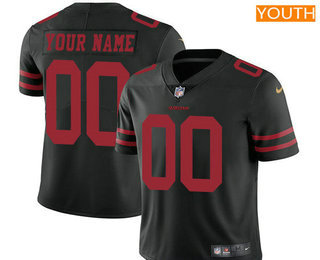 Youth San Francisco 49ers Custom Vapor Untouchable Black Alternate NFL Nike Limited Jersey