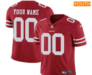 Youth San Francisco 49ers Custom Vapor Untouchable Scarlet Red Team Color NFL Nike Limited Jersey