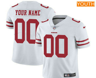 Youth San Francisco 49ers Custom Vapor Untouchable White Road NFL Nike Limited Jersey