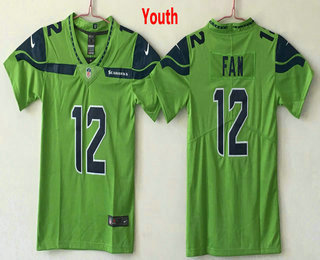 Youth Seattle Seahawks #12 12th Fan Green 2017 Vapor Untouchable Stitched NFL Nike Limited Jersey