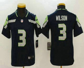 Youth Seattle Seahawks #3 Russell Wilson Navy Blue 2017 Vapor Untouchable Stitched NFL Nike Limited Jersey