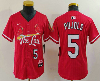 Youth St Louis Cardinals #5 Albert Pujols Red 2024 City Connect Limited Stitched Jersey