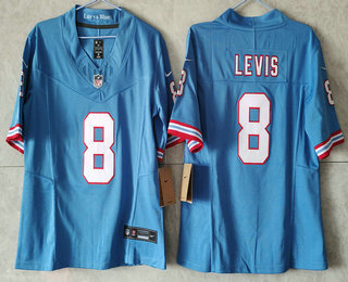 Youth Tennessee Titans #8 Will Levis Blue 2023 FUSE Vapor Limited Throwback Stitched Jersey