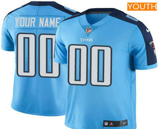 Youth Tennessee Titans Custom Vapor Untouchable Light Blue Team Color NFL Nike Limited Jersey