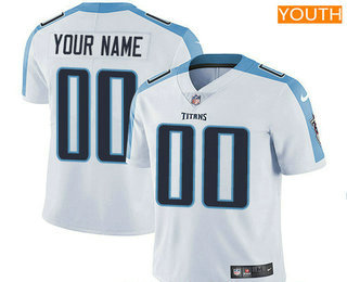 Youth Tennessee Titans Custom Vapor Untouchable White Road NFL Nike Limited Jersey