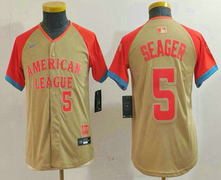 Youth Texas Rangers #5 Corey Seager Number Cream 2024 All Star Limited Stitched Jersey