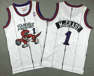 Youth Toronto Raptors #1 Tracy McGrady White 1998 Throwback Swingman Jersey