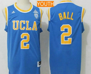 Youth UCLA Bruins #2 Lonzo Ball Light Blue College Basketball 2017 adidas Swingman Stitched NCAA Jersey