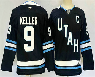 Youth Utah Hockey Club #9 Clayton Keller Navy 2024 With C Patch Stitched Jersey