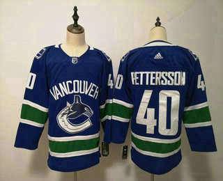 Youth Vancouver Canucks #40 Elias Pettersson Blue Adidas Stitched NHL Jersey