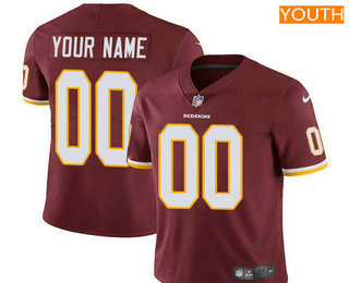 Youth Washington Redskins Custom Vapor Untouchable Burgundy Red Team Color NFL Nike Limited Jersey