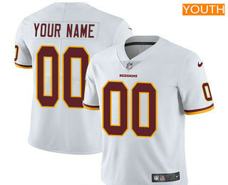 Youth Washington Redskins Custom Vapor Untouchable White Road NFL Nike Limited Jersey