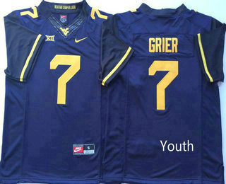 Youth West Virginia Mountaineers #7 Will Grier Navy Blue Limited College Football Stitched Nike NCAA Jersey